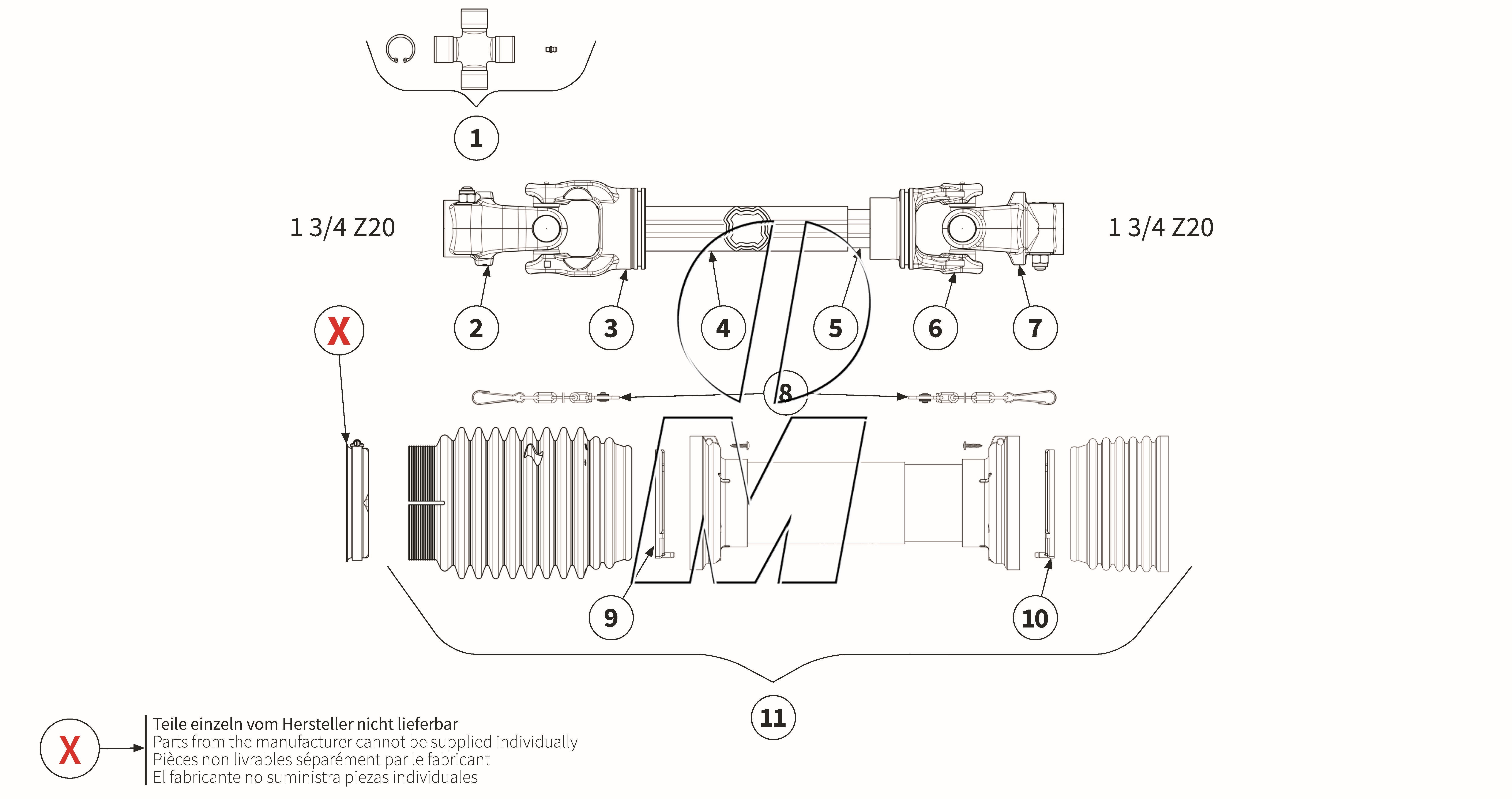 Zeichnung 14: Gelenkwelle - 00031205 (P_PROF_ET_25_WEL)