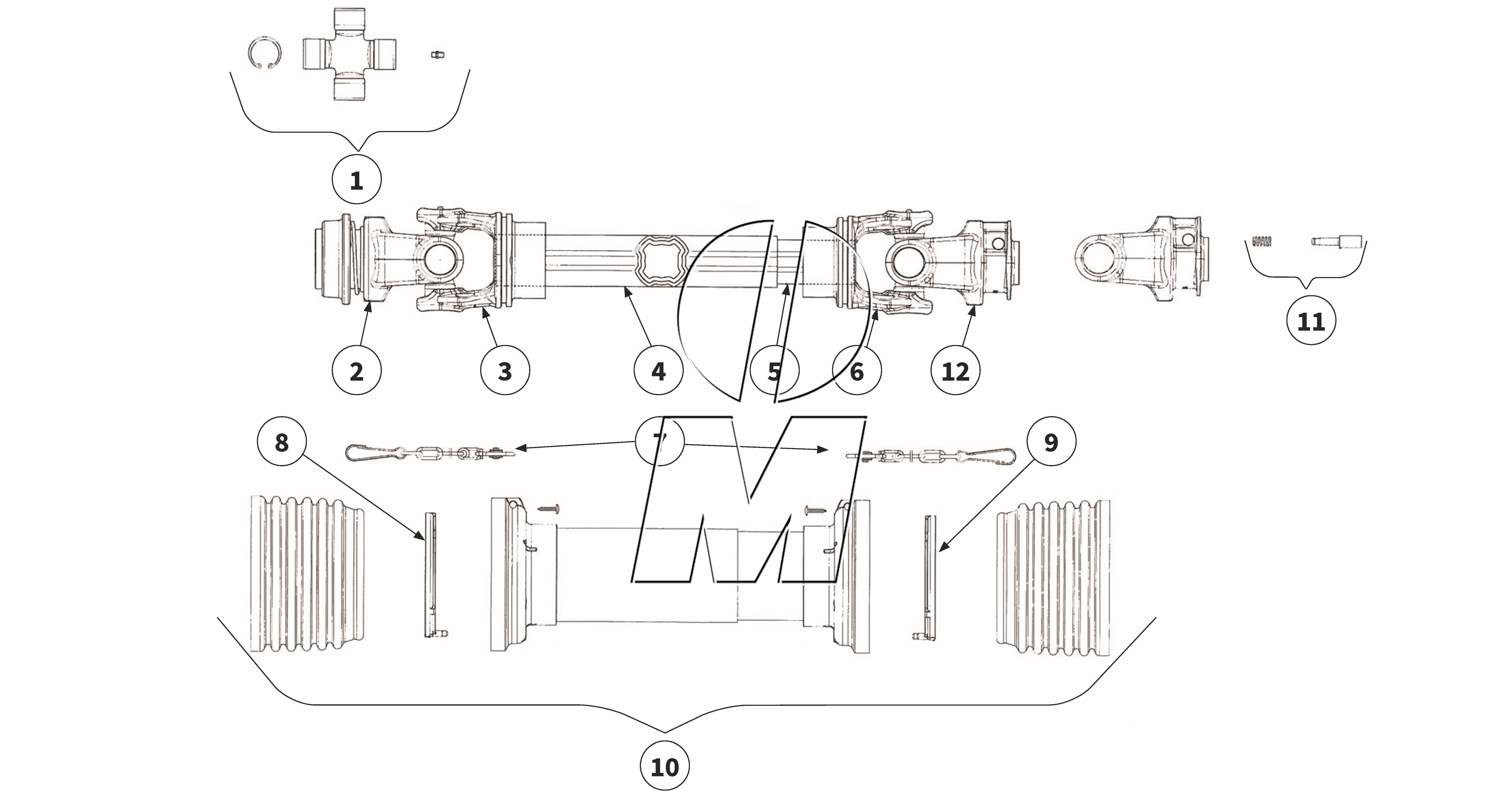 Zeichnung 10: Gelenkwelle - GE2503 (P_HS_ET_23_WEL)