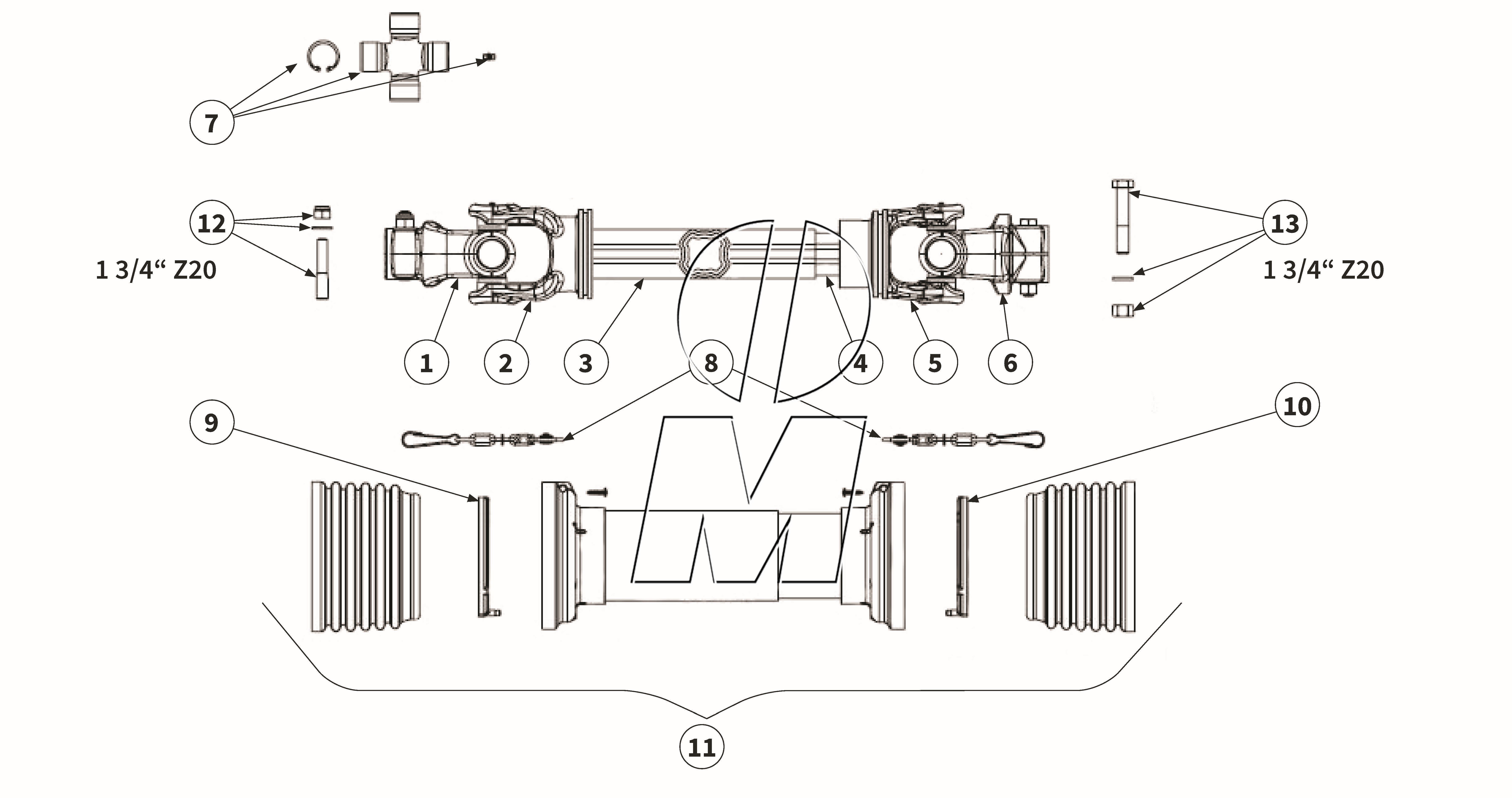 Zeichnung 15: Gelenkwelle - DS9N096FX (P_MF_ET_24_WEL)