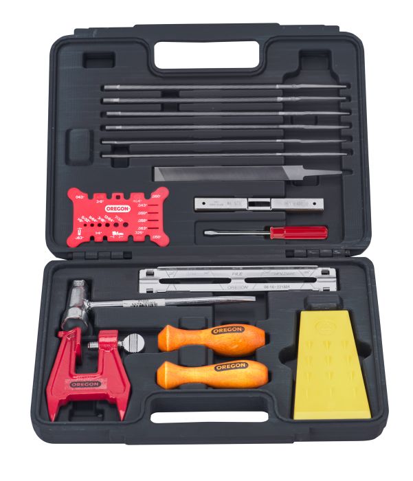 OREGON Forstwerkzeug Set mit 16 hochwertigen Zubehörteilenkompakter und gut unterteilter Koffer zum schnellen Auffinden der Werkzeuge