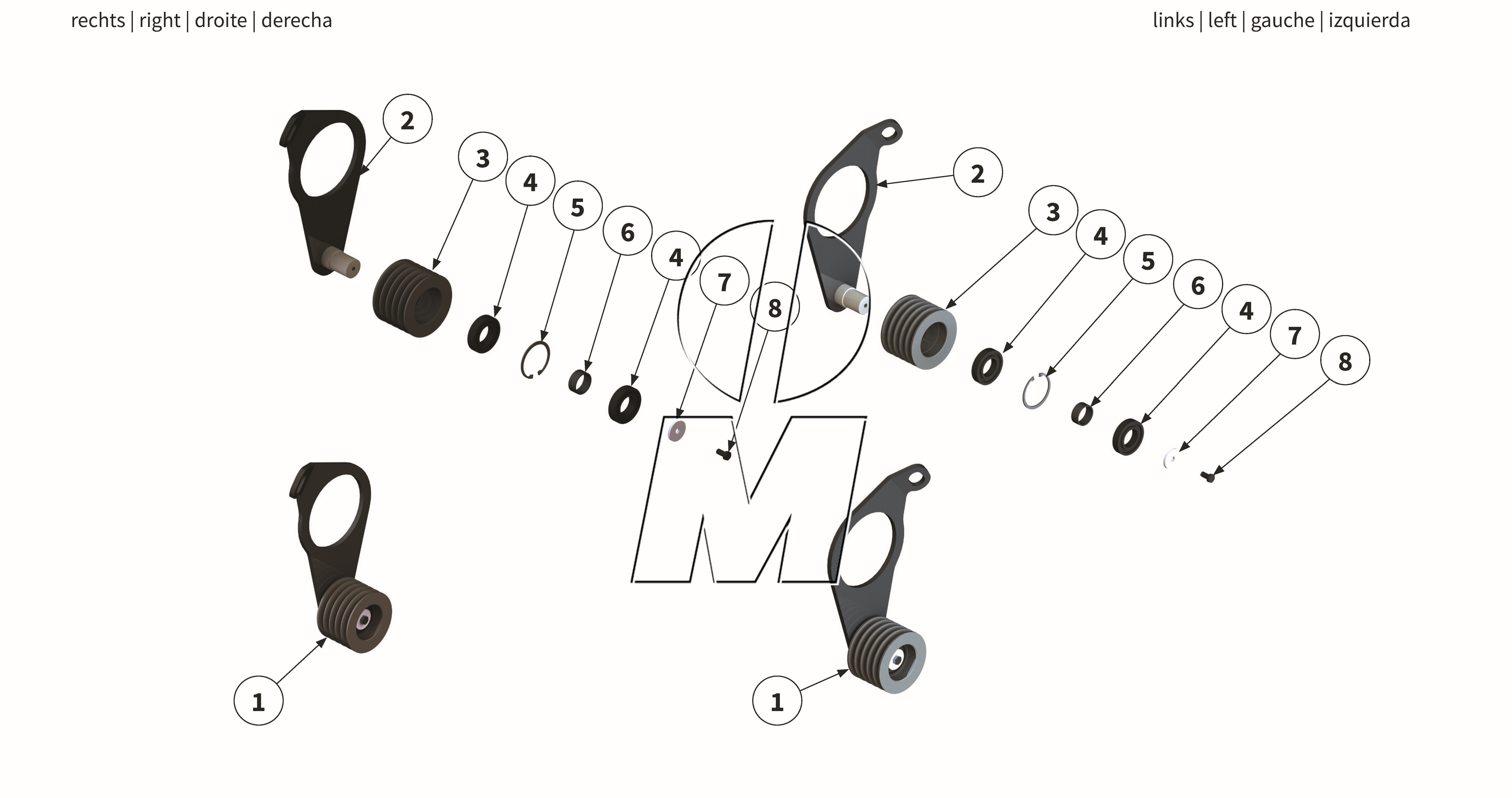 Zeichnung 16: Riemenspanner rechts und links (P_PROF_ET_25_WEL)