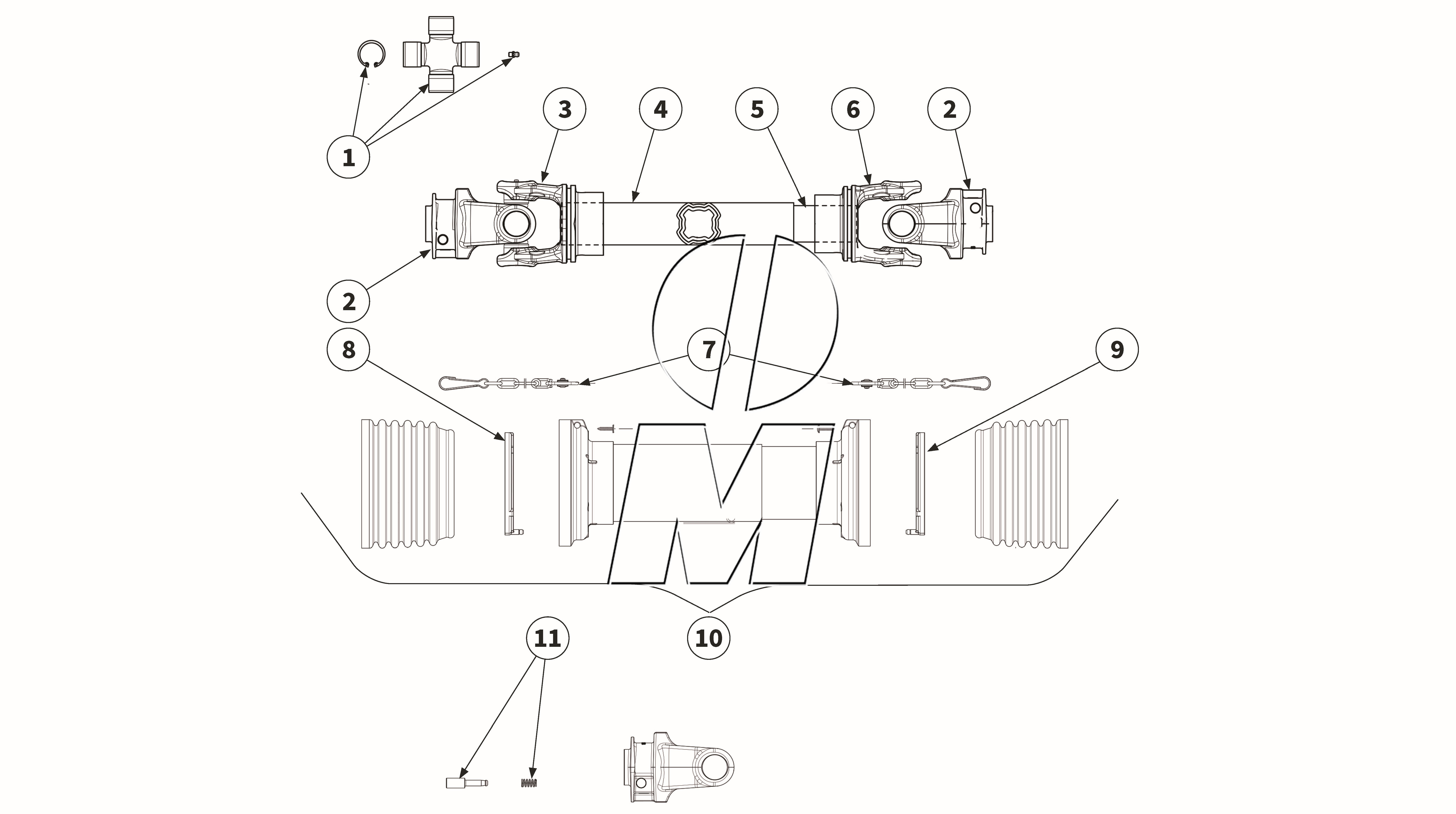 Zeichnung 12: Gelenkwelle - GE2501 (P_M_ET_24_WEL)