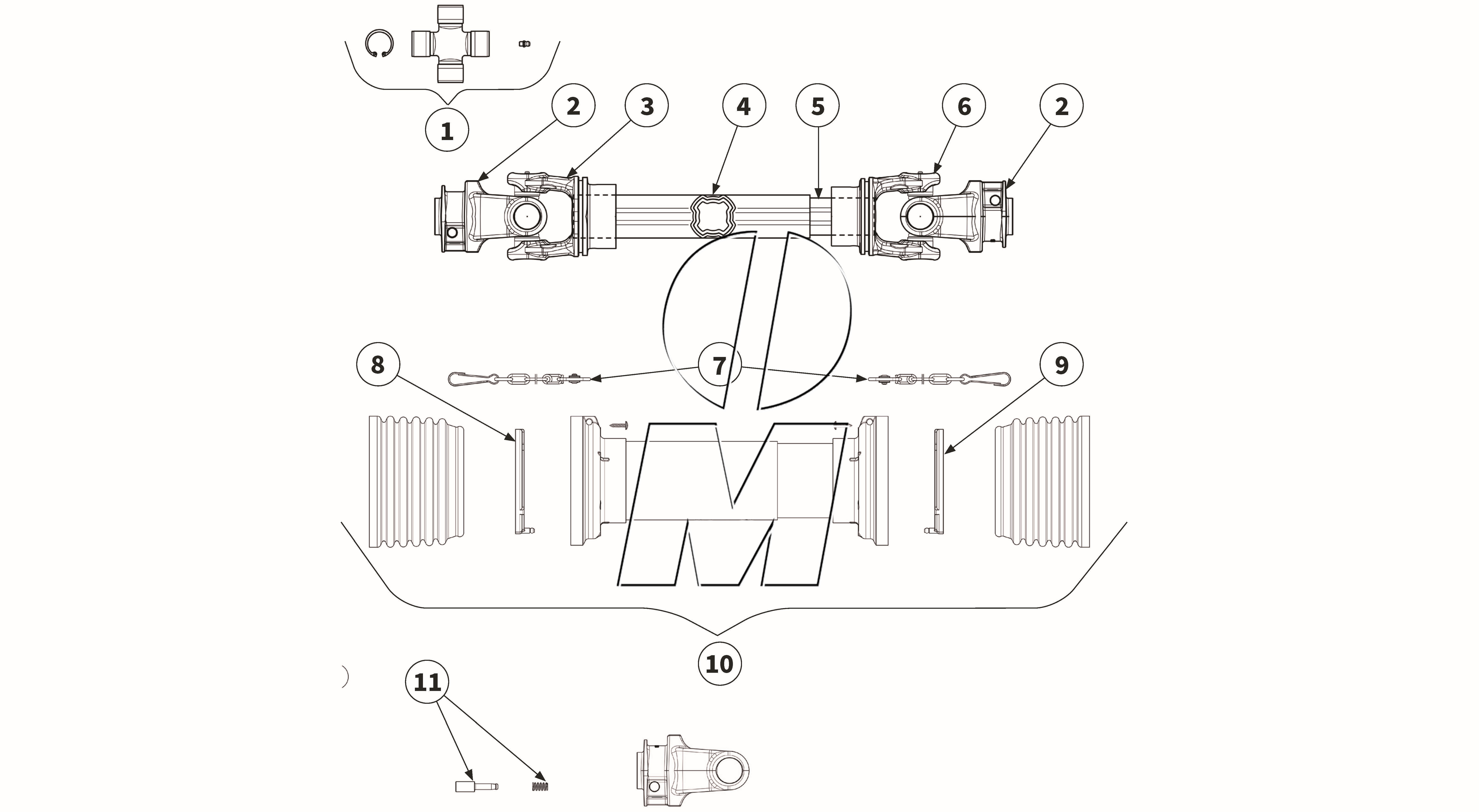 Zeichnung 12: Gelenkwelle - GE2501 (P_PRO_ET_24_WEL)