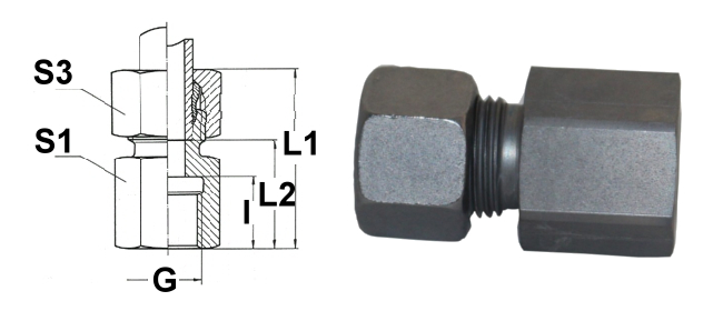 Gerade Aufschraubverschraubung SW 19