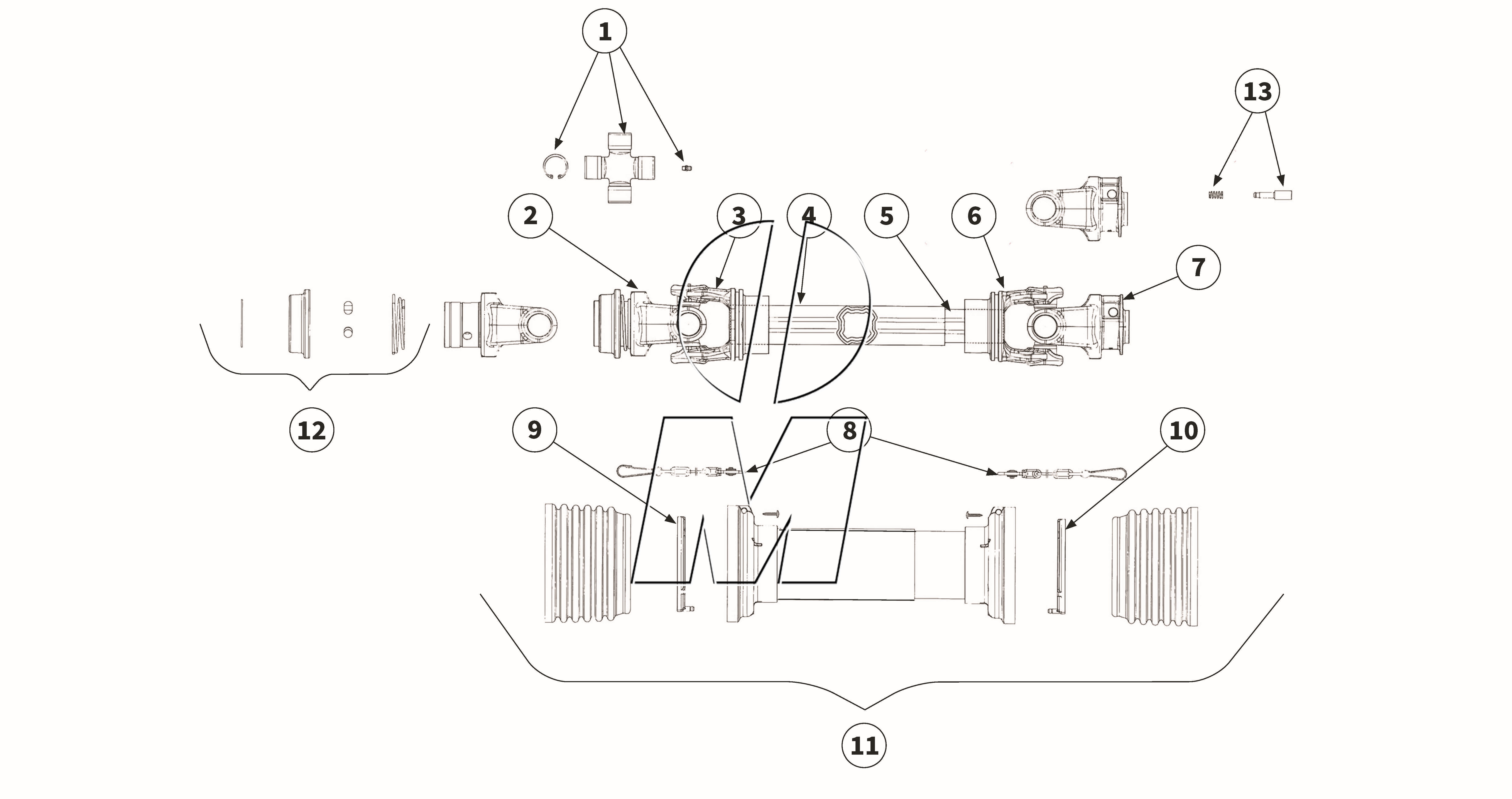 Zeichnung 10: Gelenkwelle - GE2504 (P_LS_ET_25_WEL)
