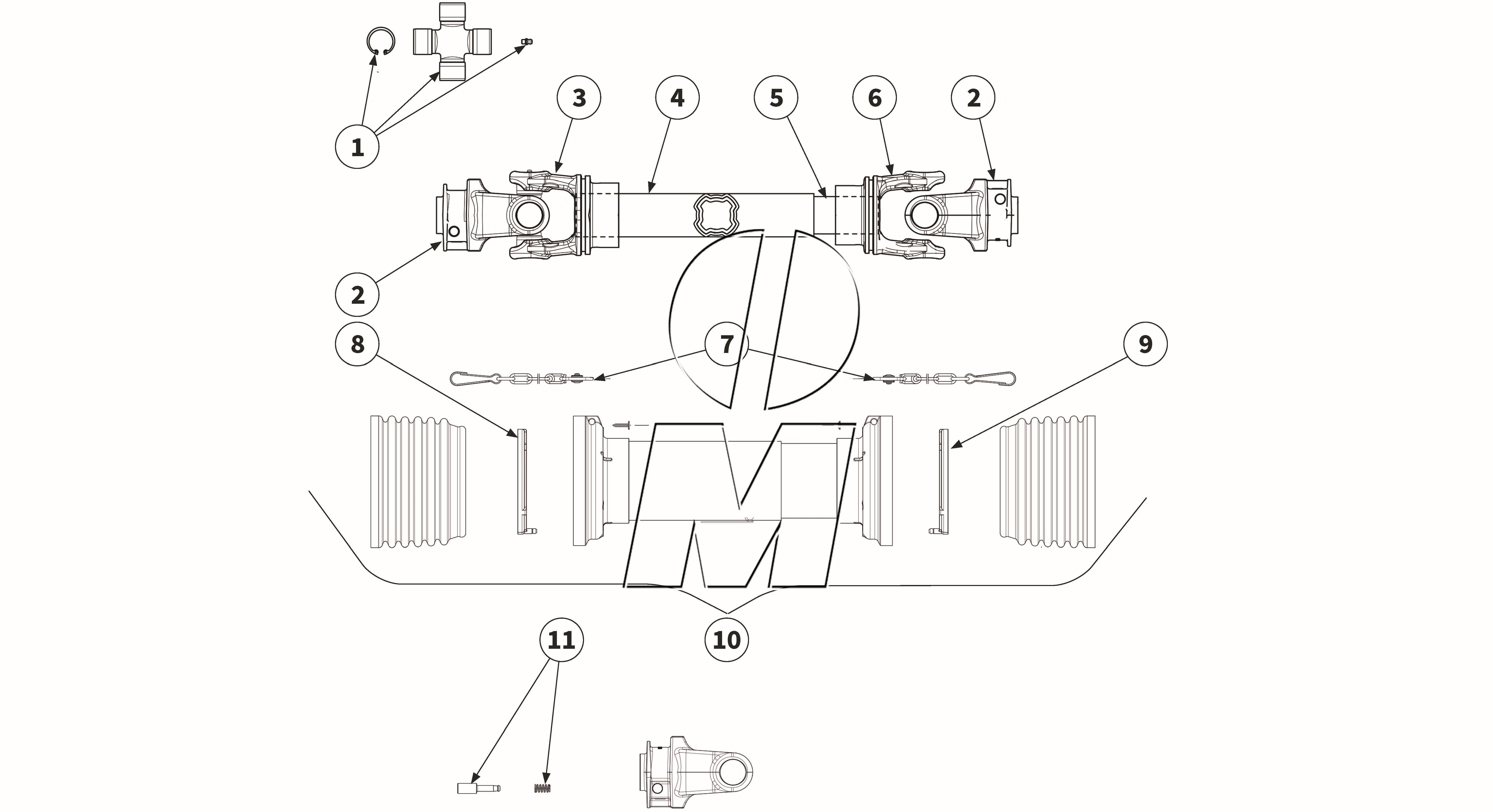 Zeichnung 11: Gelenkwelle - GE2501 (P_VS_ET_24_WEL)