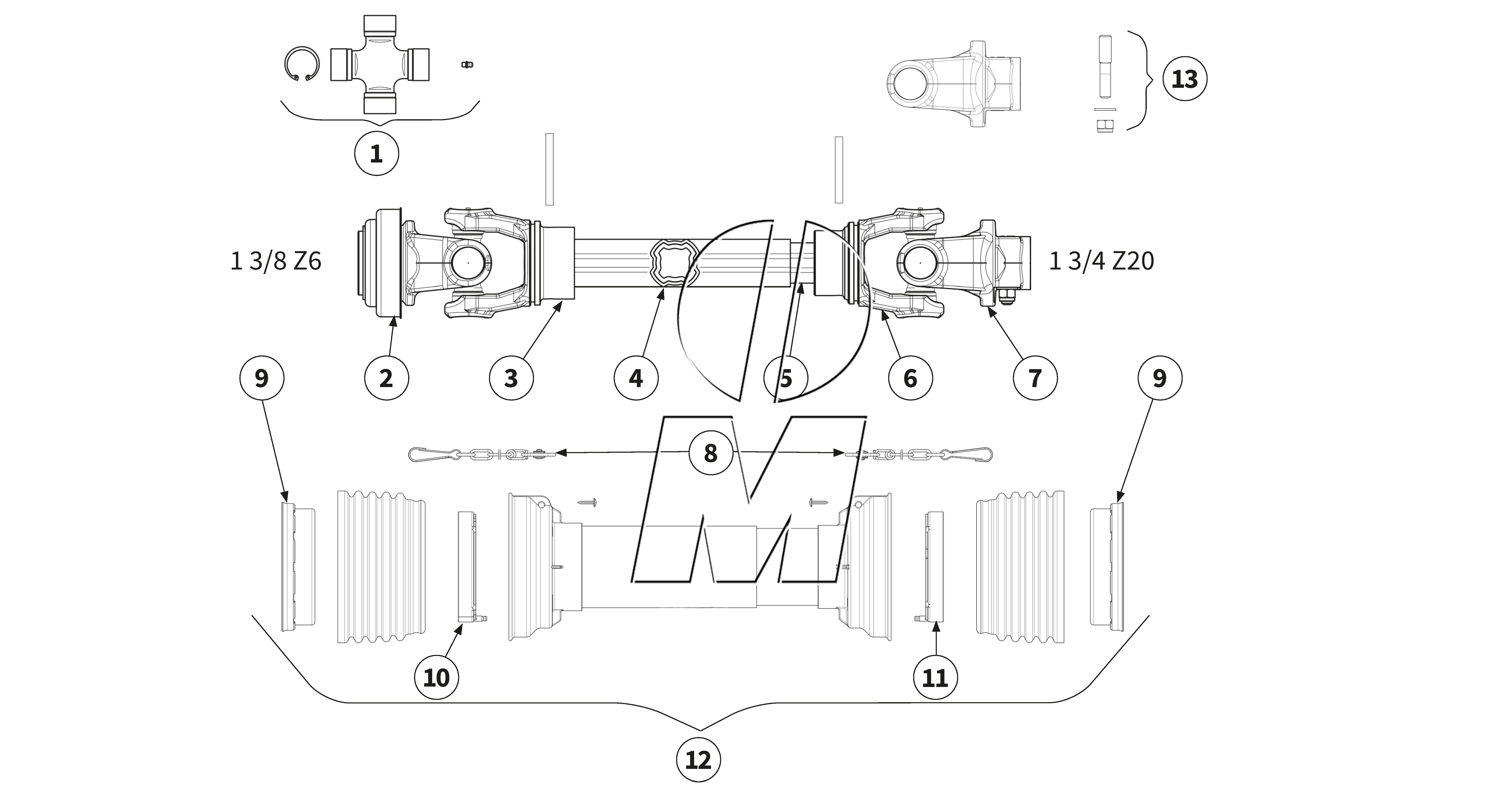 Zeichnung 22: Gelenkwelle - 00044882 (P_PROF_ET_25_WEL)