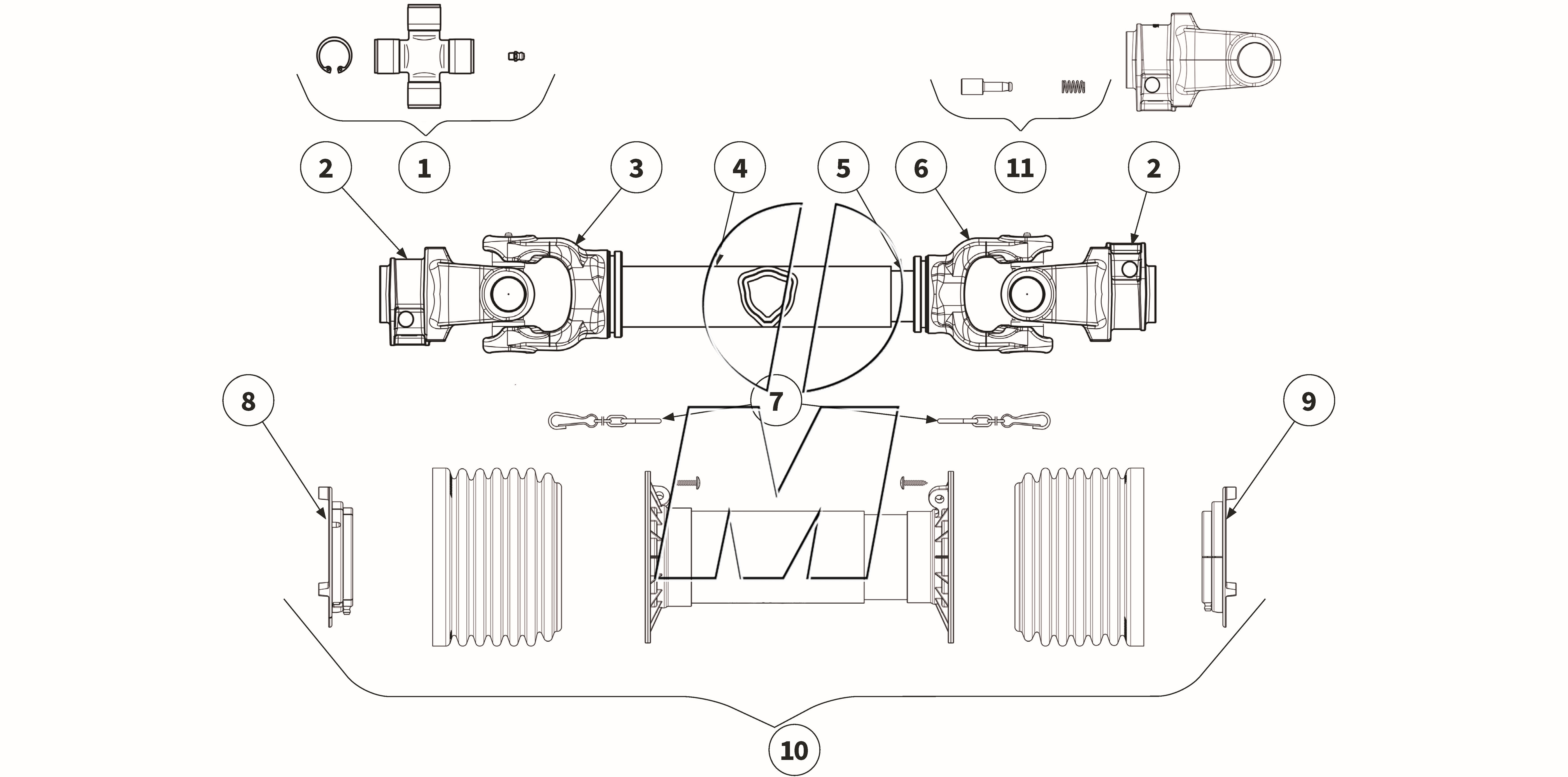 Zeichnung 12: Gelenkwelle - GE2401 (P_L_ET_25_WEL)
