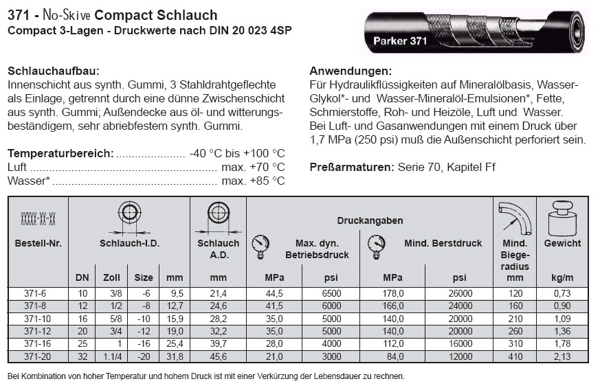 PARKER Hydraulikschlauch Compact