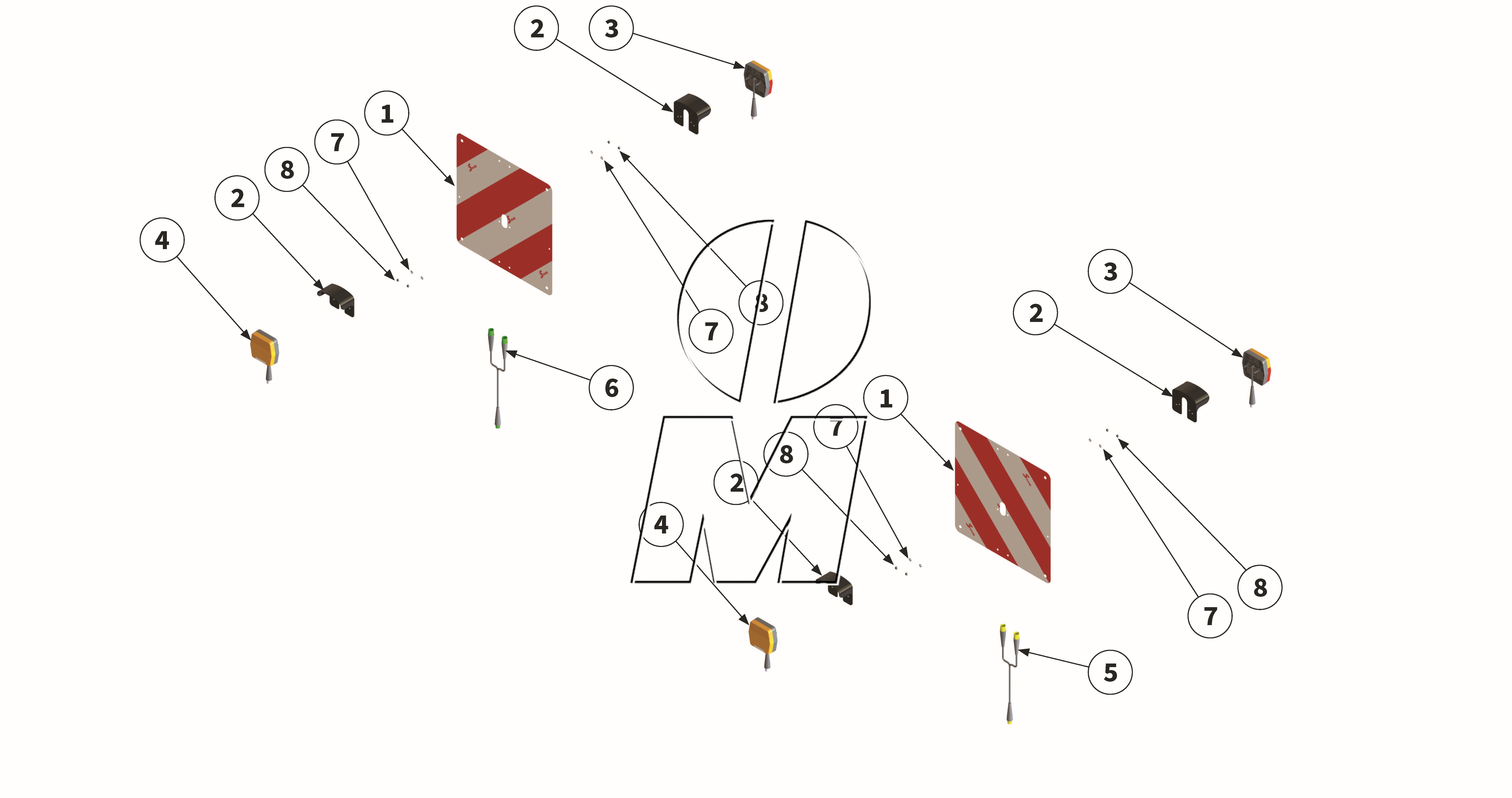 Zeichnung 24: Warntafel mit Beleuchtungseinrichtung (P_M_ET_24_WEL)