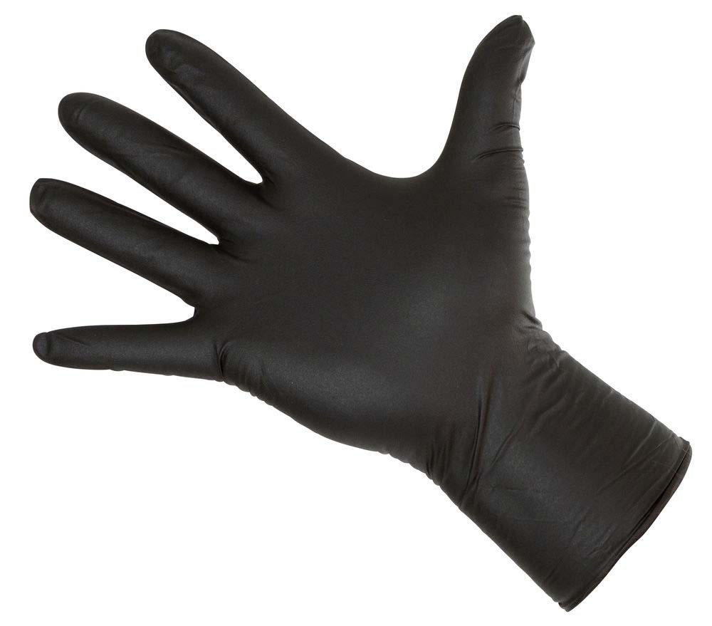 Long Black Einmalhandschuhe L / 9
